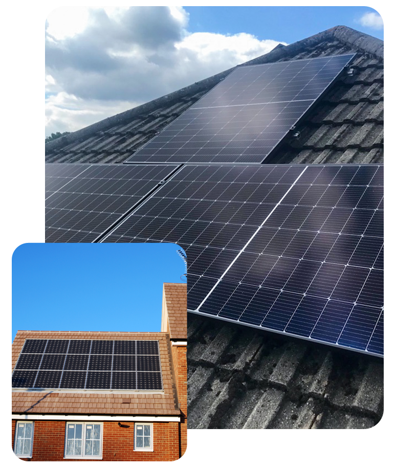 Comparison of solar panels on roof