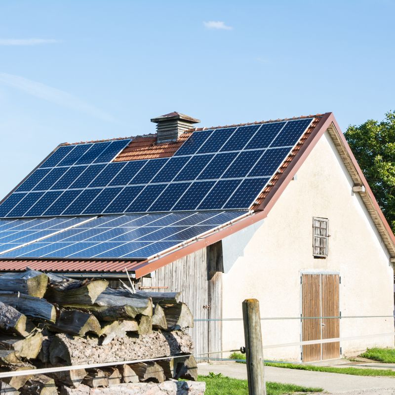 Solar panels in the countryside