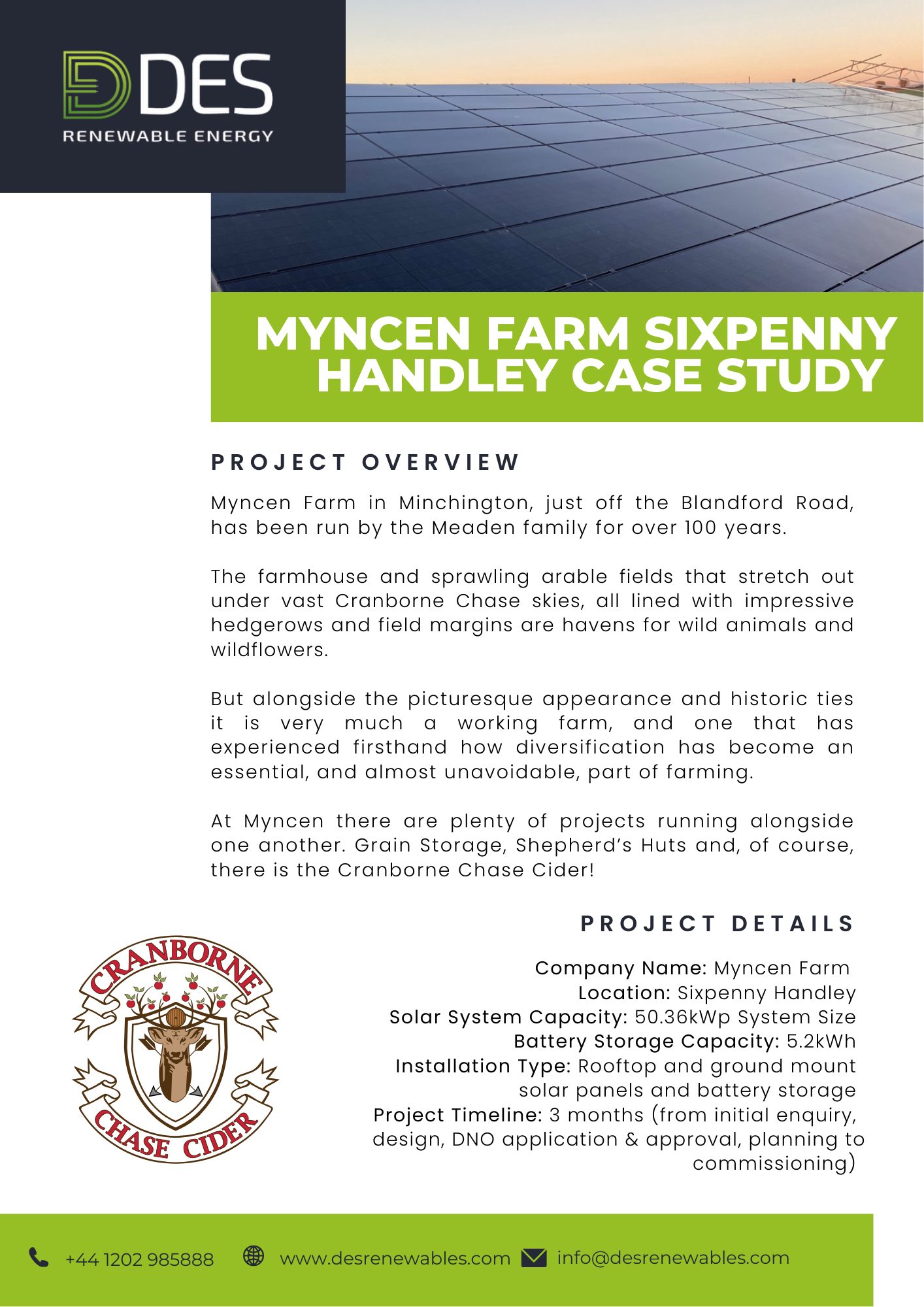 MYNCEN FARM SIXPENNY<br />
HANDLEY CASE STUDY
