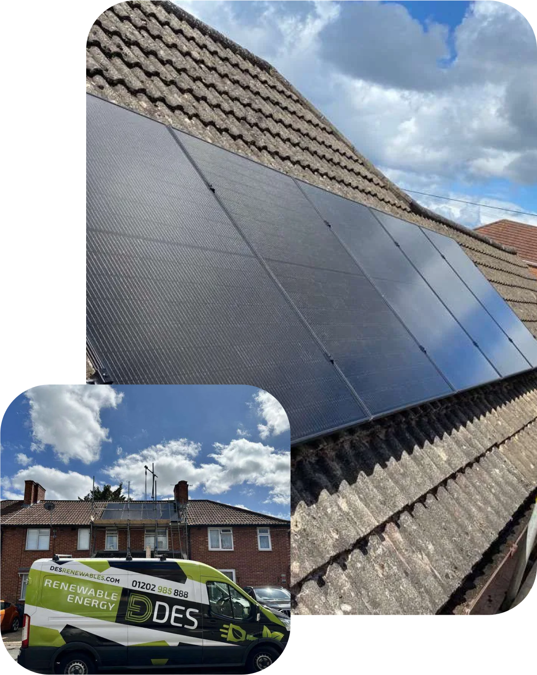 Comparison of solar panels on roof