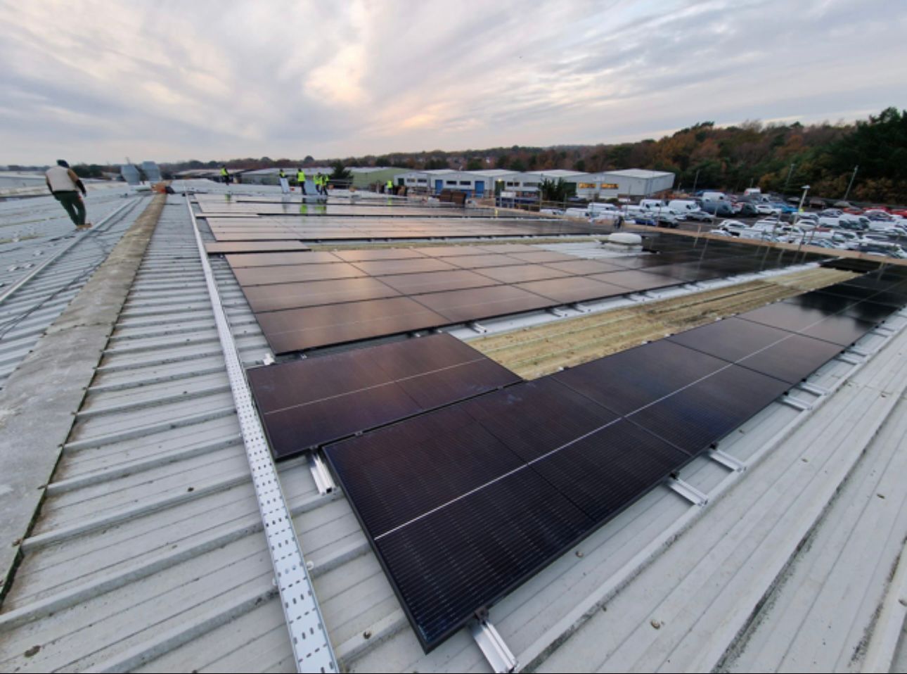 solar panels on a tekne factory roof