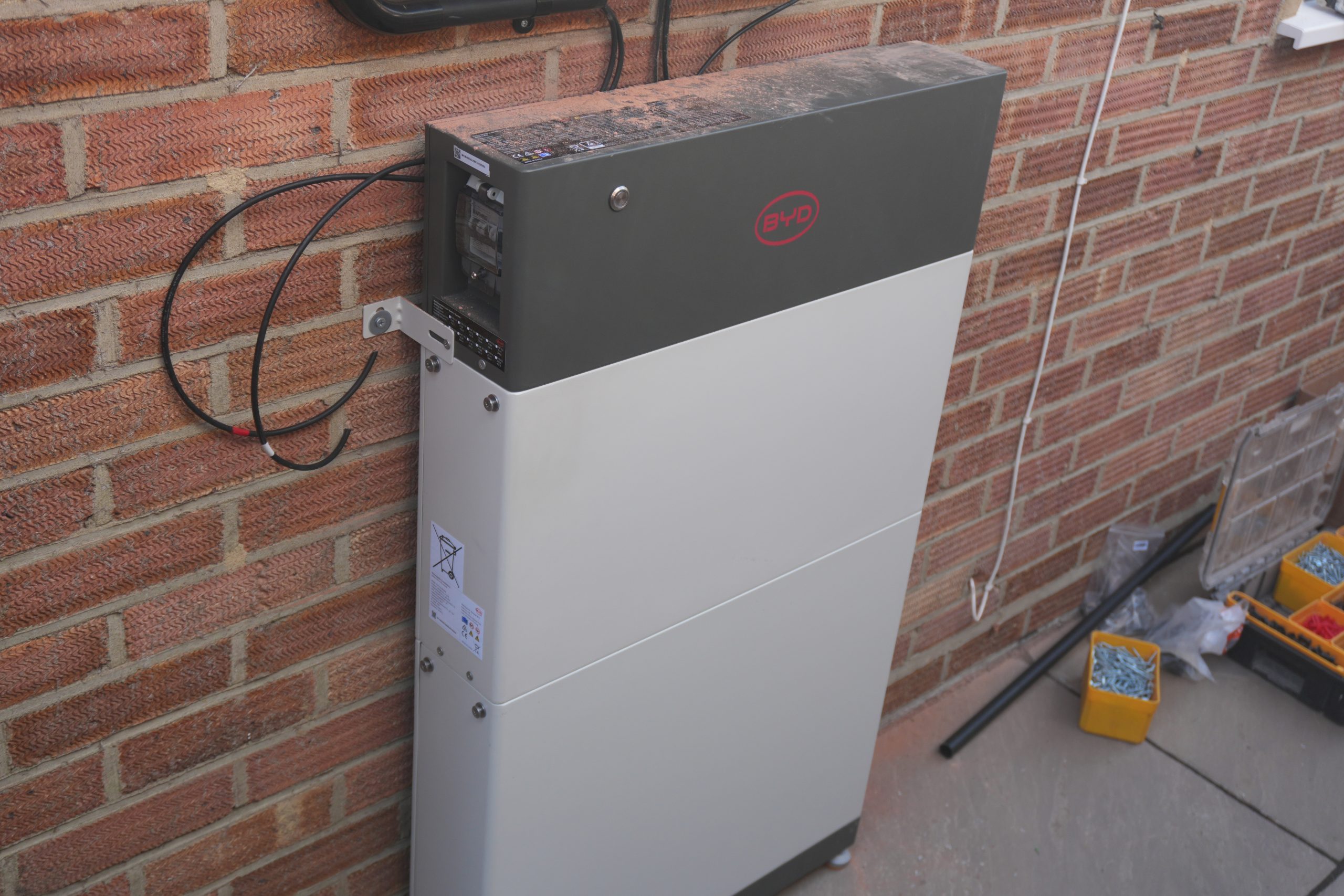 Completed BYD inverter and battery storage installation at a home in Ferndown, Dorset