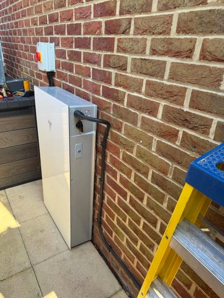 A DES Renewable Energy home battery installation in progress